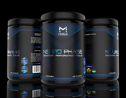Neuro Phase Jug Label Design with 3D Visualization