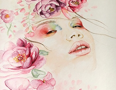 Watercolor of Model Adele Pavlova