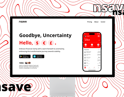 nsave landing page Redesigned; optimising nsave
