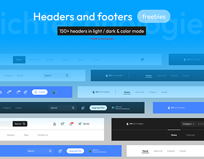 Headers and Footer UI kit