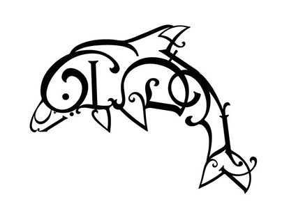 Dolphin_animal typography portrait