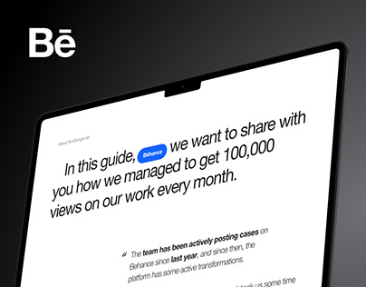 How to get 100k monthly on Behance - Our experience