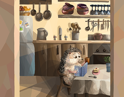 Project thumbnail - Hedgehog - my first digital illustration