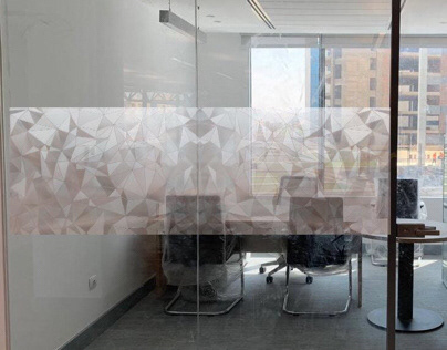 Decorative window film for glass partitions