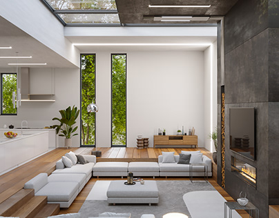 Modern living sofa / kitchen