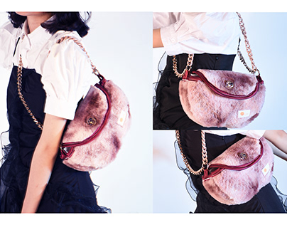 Plush feminine-themed handbag design