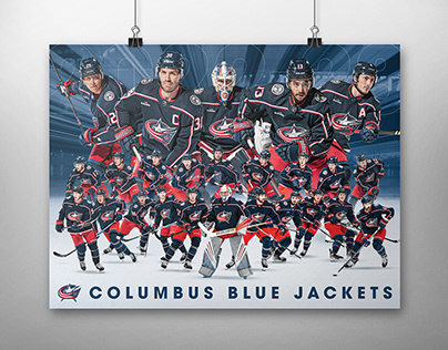 2022-23 NHL Columbus Blue Jackets Team Poster