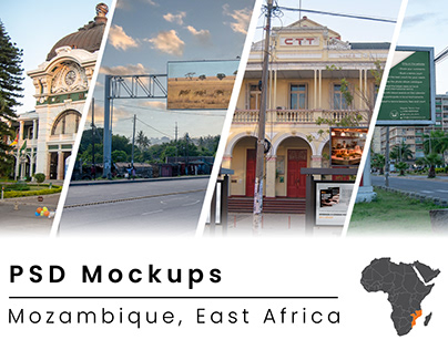 PSD outdoor mockups of Mozambique, Africa