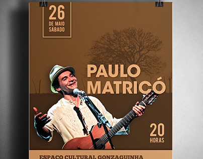 Poster Paulo Matricó - Show Espaço Cultural Gonzaguinha