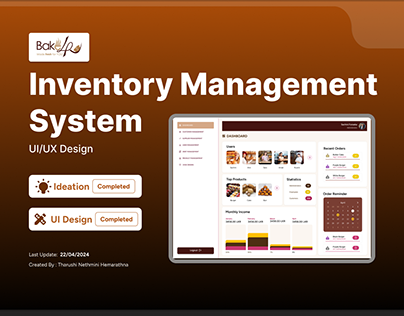 Inventory Management System (Bakery) Admin Dashboard