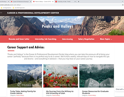 Peaks and Valleys Blog Page Redesign