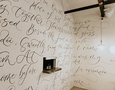 Calligraphy Café Wall Mural