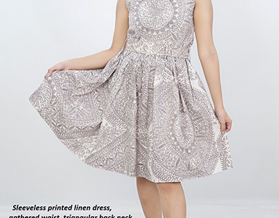 Printed Linen Dress -Niradi