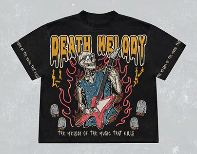 T-Shirt Design Death Melody style vintage streetwear