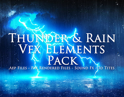 Thunder and Rain VFX Elements Pack - After Effects