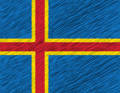 Aland Islands Flag and Map Design