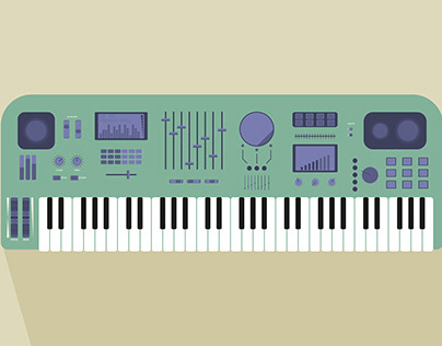 Synthesizer flat illustration