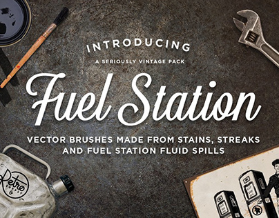 Fuel Station Vector Brushes by RetroSupply Co.