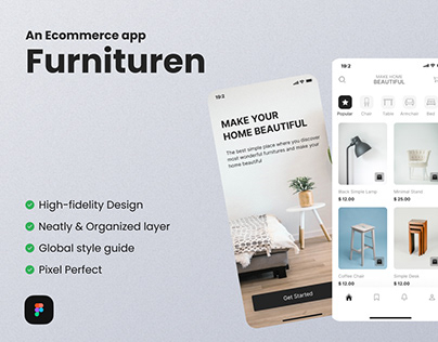 Furnituren - A furniture shop app - UI design