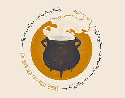 Halloween cauldron illustration
