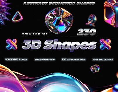 Iridescent 3D Abstract Shapes