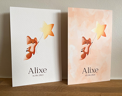 Birth announcement card design Alixe