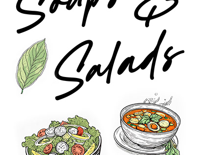 Soup and Salads (cook book page cover)