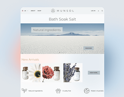 Munsol. Bath soak online store UI design.