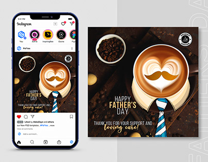 Fathers day social media ads design