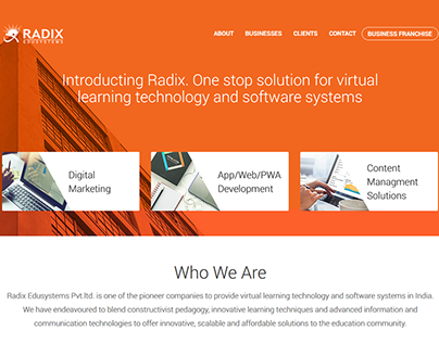 Radix Edusystems Website