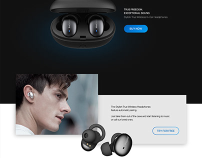 1more stylish earphones website design