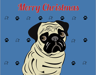 Merry Christmas Pug poster