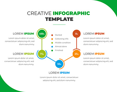 Creative business percentage infographic template