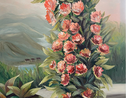 Floral art , Oil on canvas