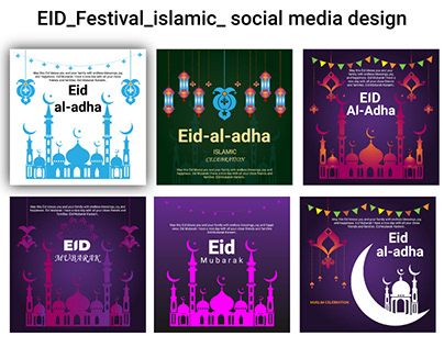 islamic eid festival social media vector design