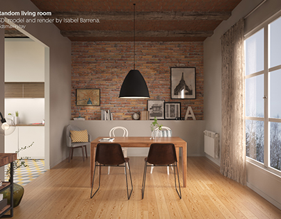 Living Room. 3d model + Render