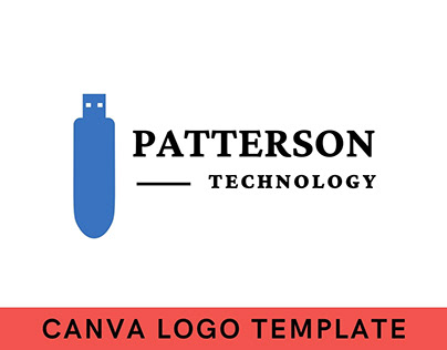 Premade Simple Pendrive Canva Logo Template