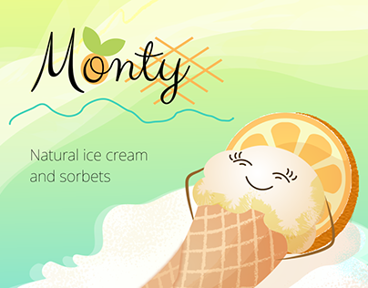 Monty. Ice cream logo and brand