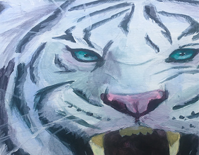 Acrylic painting of a tiger