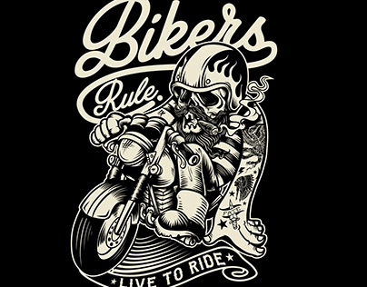 Bikers Rule T-shirt Design