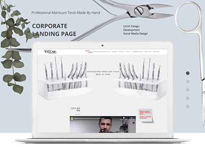 Corporate landing page for Professional manicure tools