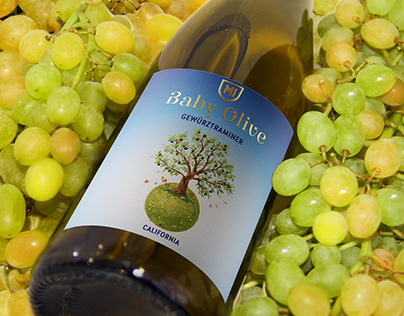 Baby Olive wine label design