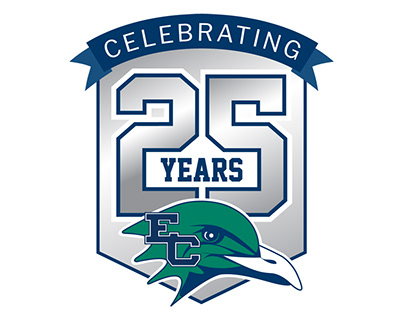 Celebrating 25 Years Endicott Athletics Logo