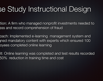 Case Study Instructional Design