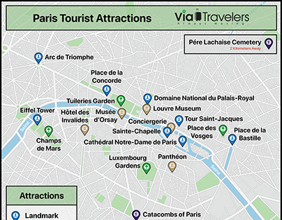 Paris Attractions Map