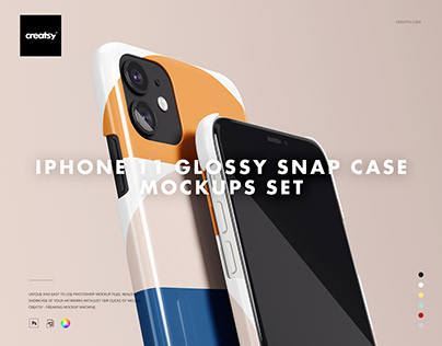 iPhone 11 Glossy Snap Case Mockup Set