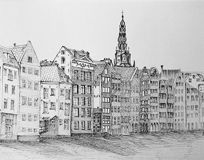 Fineliner Sketch: Amsterdam & Lviv