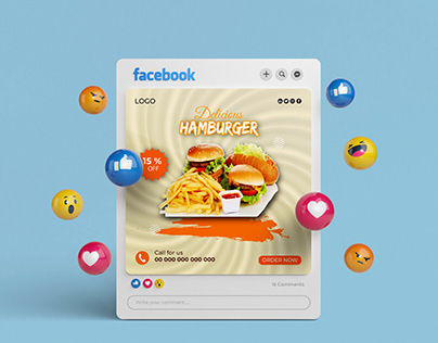 Food social media post template Design For Business