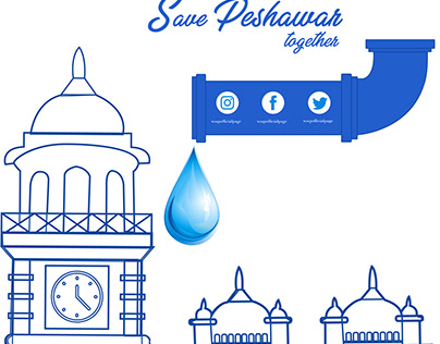 Save water on earth banner