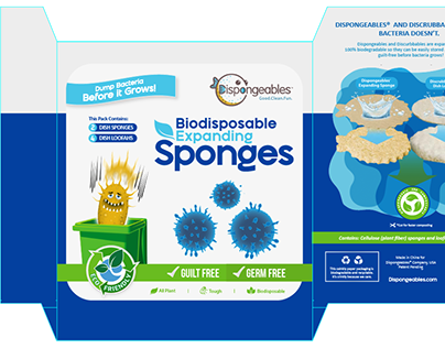 Box Packaging Biodisposable Sponges